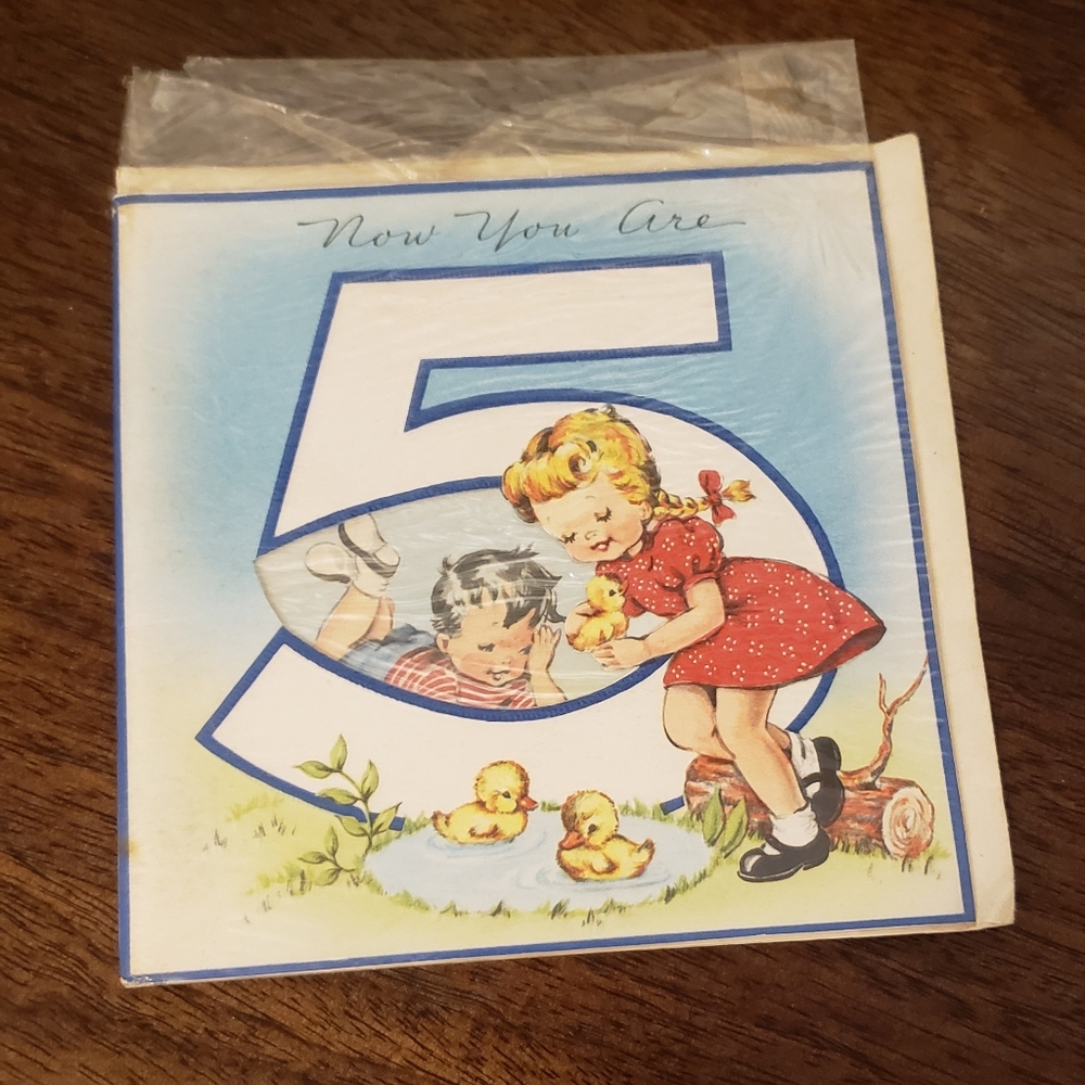 Vintage 5th Birthday Card